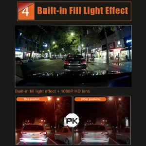 Mirror Dashcam Full HD Dual Lens Car DVR - 4.3-Inch Rear View Camera with Cycle Recording