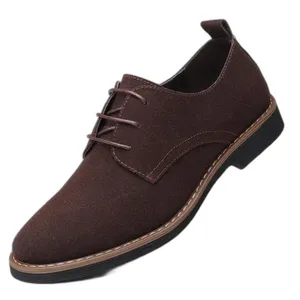 Casual Shoes Men Suede Leather Spring Summer Mens Fashion Oxford Comfortable Lace-Up Flats Zapatos De Hombre