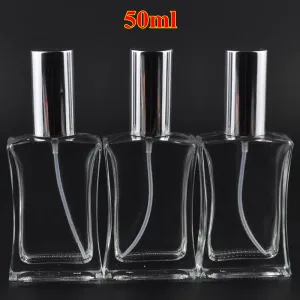Bottle 10pcs/lot 30ml 50ml Square Glass Empty Perfume Bottles Spray Atomizer Refillable Bottle Scent Case with Travel Size Portable
