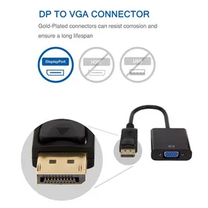 Cavo Adattatore DisplayPort To VGA - 1.8m, Maschio-Maschio, 1080p, Per PC, Monitor, Proiettori