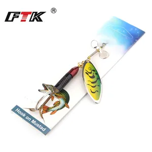 Mosodo 4 Pz Doppia Lama Spinner Da Pesca Esca Esche - Foto 9