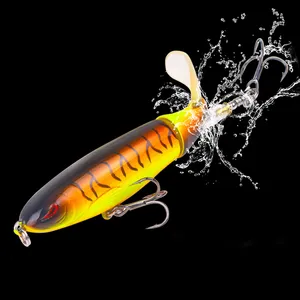 Baits Lures 1 Pcs 10cm14cm Topwater Fishing Lure Whopper Popper Artificial Bait Hard Plopper Soft Rotating Tail Tackle 230530