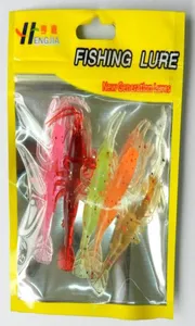 NEW luminous Simulation Squid Fishing Lure Bionic plastic Soft Shrimp Prawn baits for fershwater fishing 5pclot9688113