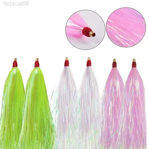 Baits Lures 12Pcs Fishing Mylar Flash Teaser Artificial Bait Fluke Rig Saltwater Fishing Teasers Plugs Flounder Fishing Lures Bait Rigs HKD230710