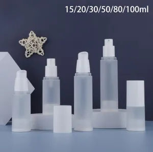 600Pcs Airless Frosted Bottle Cosmetic Cream Pump Spray Bottle Travel Size Dispenser Refillable Perfume Container 15/20/30/50/80/100ml