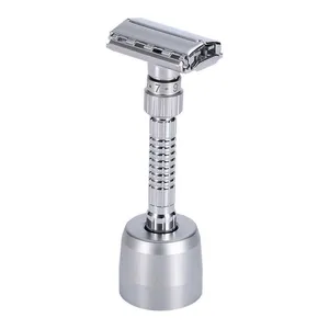 Adjustable Double Edge Safety Razors Shaving Zinc Alloy Chrome Metal Manual Shaver With Case L230523