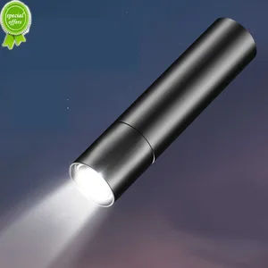 New 3 Modes USB Rechargeable Mini Flashlight Outdoor Light Aluminum Alloy Bright Flashlight with Build In Large Battery Capacity