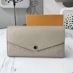Women Luxurys Designers zippy Long Wallets Handbag Leather Embossed Flowers L Bag Ladies Travel Men Wallet Coin Purse With original box