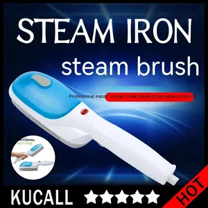 Travel Steam Iron Portable Garment Steamer with Brush & Flatiron - Mini Steam Pressing Iron for Clothes, Lightweight Des