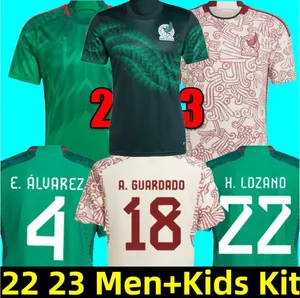 2022 Maglie da calcio in trasferta del Messico H.Lozano Chicharito Raul Lozano World 22 23 Coppa Fan Player Casa 2023 G Dos Santos Camisetas de Futbol Men Kit Kit Set Shirt Football Shirt