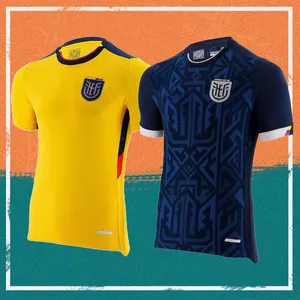 2022 에콰도르 월드컵 축구 유니폼 22/23 홈 옐로우 힌카 피 J. 시네 테스 플라 타 셔츠 멀리 에스트라다 케이디도 블루 국가 팀 축구 유니폼