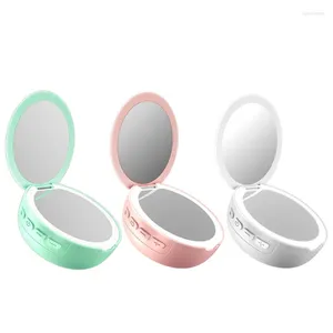 Makeup Brushes Multifunctional Creative Wireless Bluetooth Speaker Mirror With LED Fill Light Portable Outdoor Travel Beauty F1FF