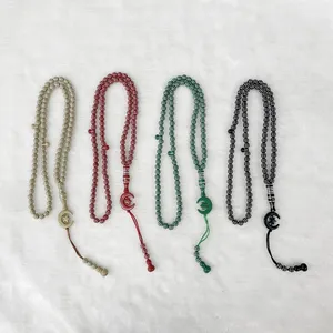 Mala Preghiera 108 Perline Legno 8mm - Bracciale Zen Con Perline Turchesi - Unisex - Foto 2