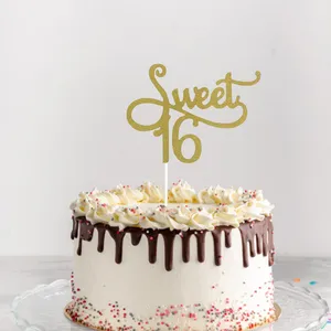 Strass Sweet 16 Cake Topper E Fascia Per Compleanno – Oro Rosa – Decorazione Torta Per Sweet Sixteen – Include Fascia Per Cappello - 2