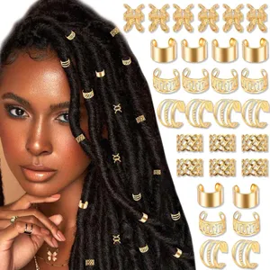 VENOFEN 100 Gioielli Per Capelli Per Trecce E Dreadlocks - Oro E Argento In Lega - Anelli Regolabili Per Acconciature, Accessori Per Donne E Ragazze