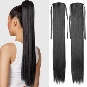 Estensione Della Coda Di Cavallo Dell'onda Di Mais Capelli Umani Da 22 Pollici Avvolgenti - Foto 3