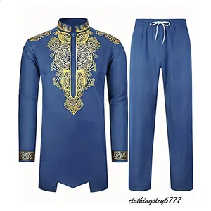 Abito Musulmano Uomo Caftano Lungo - Maniche Lunghe Sciolto | Abbigliamento Islamico E Arabo Tradizionale - Foto 3