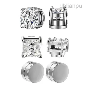 Orecchini A Clip A Clip A Orecchie Magnetiche Forti Cristalline Uomini E Donne Punk Round Zircon Magnet Non Piercing Gioielli 250611y Da 8,15 € | DHgate - Foto 3