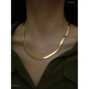 Collana Catena Donna Collana A Catena Spina Di Aringa Unisex Placcata Oro 14k - Lunghezze Da 8 A 30 Pollici, Hip Hop Style Serie Oro - Foto 5