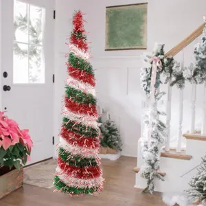Piccolo Albero di Natale Rosa con Luci, Albero di