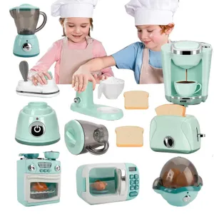 ToyXJ250609 Kitchen Toys Set for Kids - Pretend Play Home Appliances with Washing Machine, Toaster, Microwave, Juicer &
