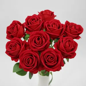 50 Stück Künstliche Rosen Aus Samt – Mit Langem Stiel, Lila, Für Hochzeitsdekoration & DIY