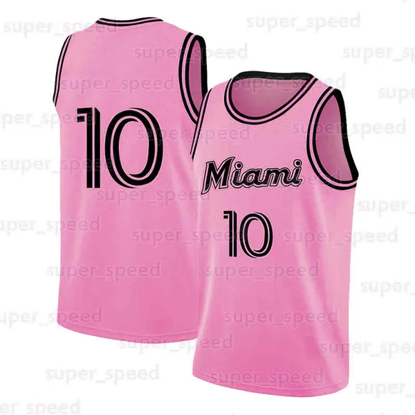 Mens Adult Women Unisex 10 Pink Basketball Jersey Miamis Jerseys Sleeveless Breathable Vest Sports Shirt For Birthday Party Gift