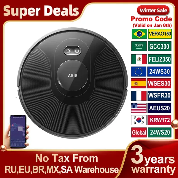 ABIR X8 Robot Vacuum Cleaner Laser System Multiple Floors Maps Zone CleaningRestricted Area Setting for Home Carpet Cleaning 240112