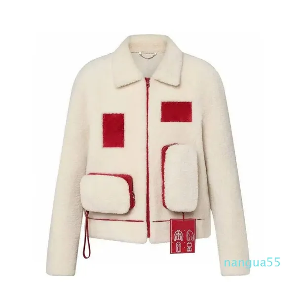 2024--Runway Autum Winter High-end Jacket Fashion Design American Sports Neutral Loose Grain Cashmere Wool Coat