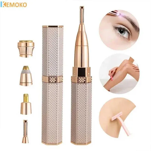 Epilator Womens 4 In 1 Electric Eyebrow Trimmer Eye Brow Shaper Pencil Face Hair Remover For Women Automatic Eyebrow Shavers Pocketknife G240809