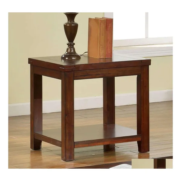 Living Room Furniture End Dark Cherry Open Shelf Natural Wood Grain Design 1Pc Table Drop Delivery Home Garden Otswn