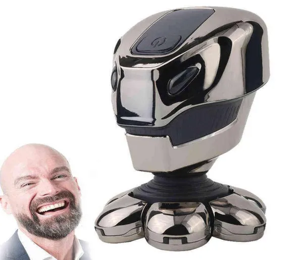 7D Flexible Blade Electric Shaver for Bald Men Floating 7 Cutters Head Shavers Razor Smoother Shave Smart LED Display 03141385797
