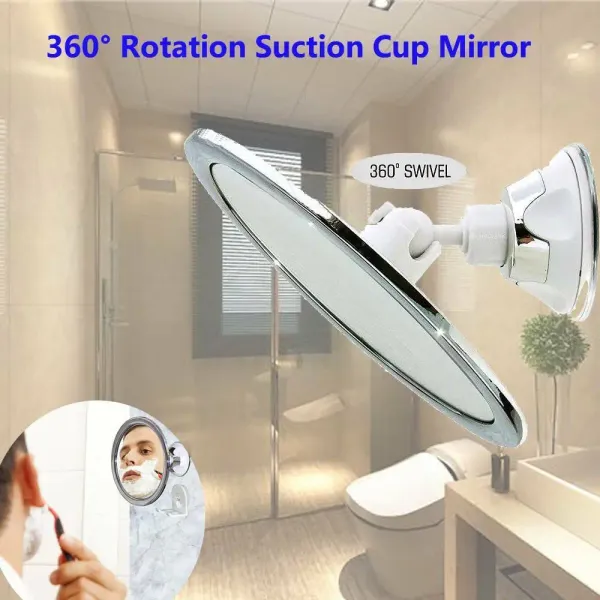 Mirrors New Bathroom Mirror No Fog Suction Cup Mirror Shower Shaving Makeup Fog Free Mirror 360 Degrees Adjustable Suction Cup Mirror