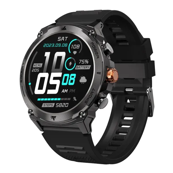 T53 New 1.43 Inch AMOLED Smart Watch Rotating Button IP68 Waterproof Fitness Watch Smartwatch Voice Assistant Sport Heartrate Men