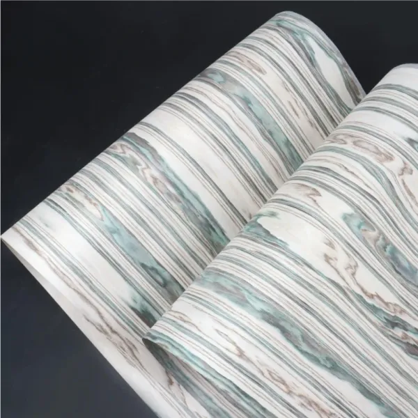 L:2.5meters Width:550mm T:0.5mm Science And Technology Wood Veneer Emerald Wood Grain High End Fashionable