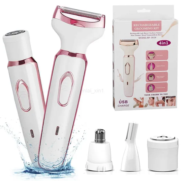 4 in 1 Electric Razor For Women Shaver Lady Shaver Body Hair Trimmer For Armpit Bikini Arm Leg Face Mustache Portable PainlessY240729