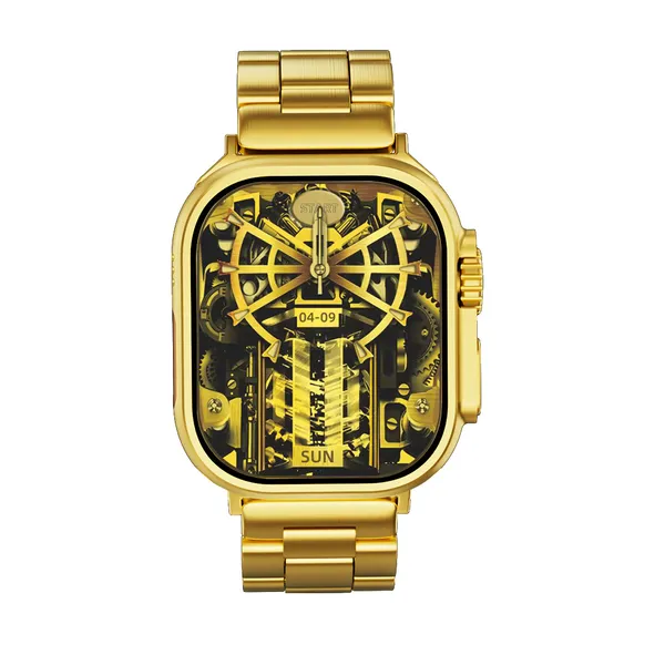 G9 Ultra Pro Gold Smart Watch 2.01 Screen Bluetooth Talk Three Watch Band True Buckle Native multifunction watch High Quality Luxury Magnetic charge