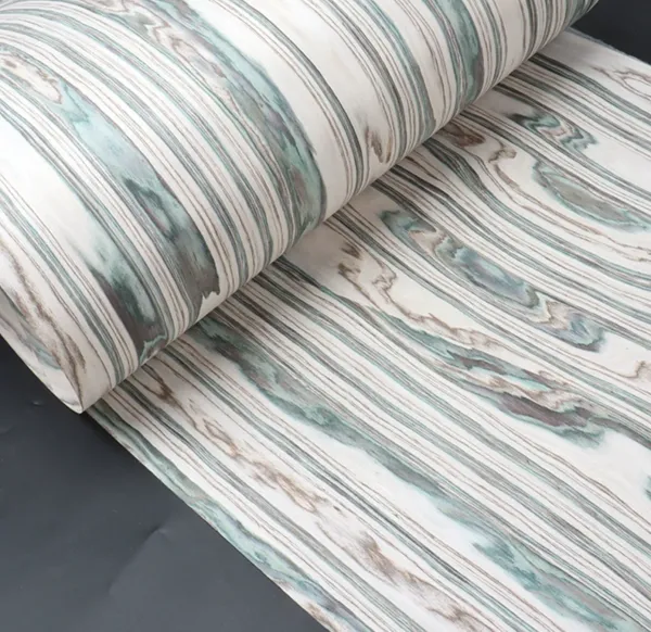L:2.5meters Width:580mm T:0.5mm Science And Technology Wood Veneer Emerald Wood Grain High End Fashionable