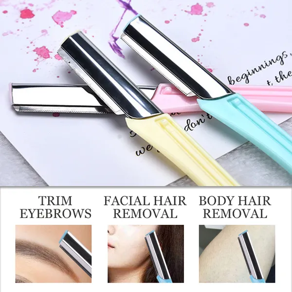 1/3PCS Colorful Eyebrow Trimmer Face Hair Razors Women Eyebrow Shaver Hair Removal Makeup Tool Folding Brow Shaver Makeup Tool