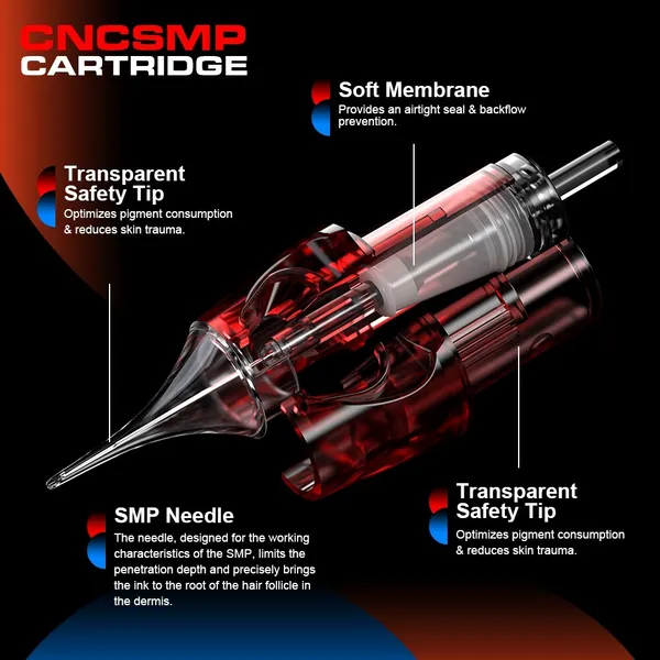 SMP 20Pcs Tattoo Cartridge Needles 0.18MM-0.25MM Round Liner Professional For Makeup Tattoos Machines Scalp Tattoo Equipment