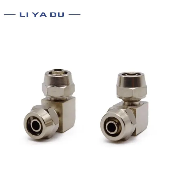 PV PE PU Copper Plated Nickel Pneumatic Air Quick Connector T/L-type OD 4 6 8 10 12 14MM For Hose Tube Fast Joint Connection