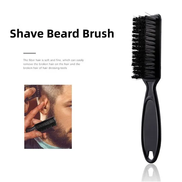 Professional Men'S Shave Beard Brush Plastic Handle Hairdressing Soft Hair Cleaning Brush Oil Head Shape Carving Cleaning Tool