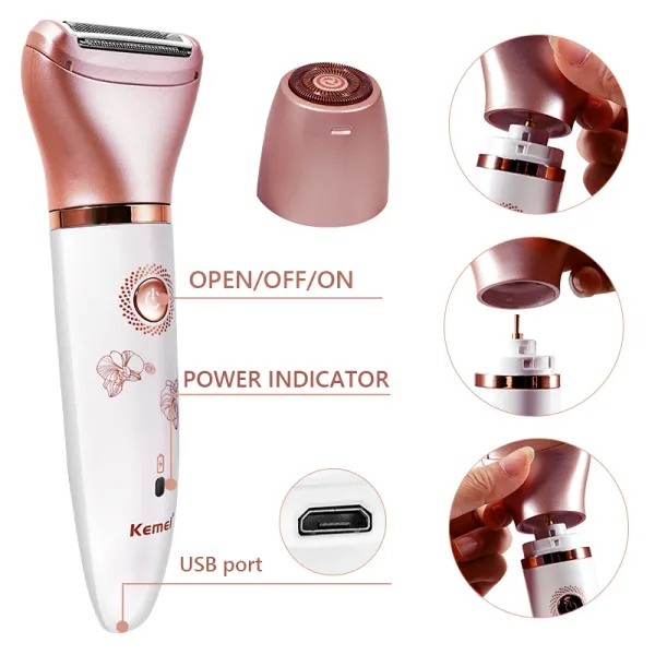 USB Rechargable Shaver For Women Facial Hair Remover Leg Body Hair Removal Female Shaving Machine Electric Lady Depilatory Razor