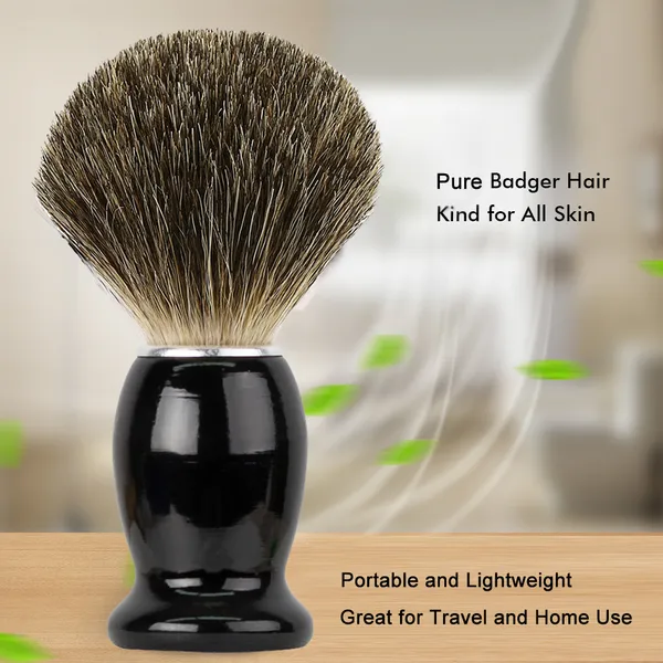 Badger Hair Shaving Brush Wood 100% for Razor Double Edge Safety Straight Classic Safety Razor Brush Men Wet Shave Knot 21mm