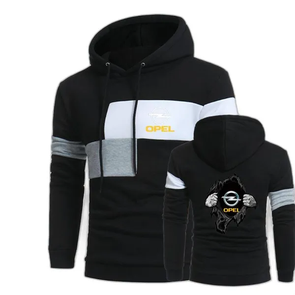 Men's Hoodies Autumn Logo Splice Pullover Male Harajuku Sweatshirt Unisex Cotton Hip Hop Coat Car Long Sleeve Tops