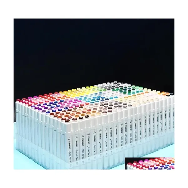 Markers Art Marker 168 Color Alcohol Based Pen Watercolor Brush Sketch Dual Tip Ding 210226 Drop Delivery Office School Business Ind Dhlbo