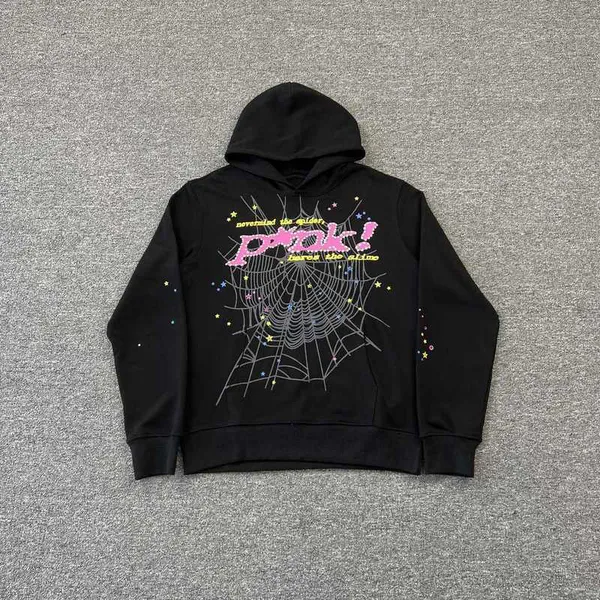 Men's Hoodies Sweatshirts Black Brown Hoodie Sweatshirt Real Photo Tracksuit Spider Web Pullovers Sp5der 555555