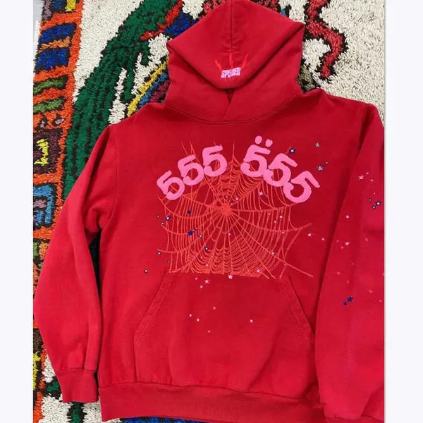 Men's Hoodies Sweatshirts Black Brown Hoodie Sweatshirt Real Photo Tracksuit Spider Web Pullovers Sp5der 555555