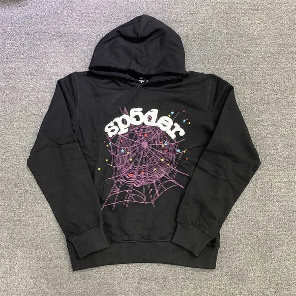 Men's Hoodies Sweatshirts Black Brown Hoodie Sweatshirt Real Photo Tracksuit Spider Web Pullovers Sp5der 555555