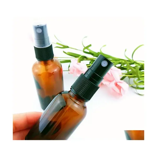 Storage Bottles Jars 20/30/50/100Ml Spray Plastic Er Travel Bottling Alcohol Liquid Brown Glass Drop Delivery Home Garden Housekee Dhwwl